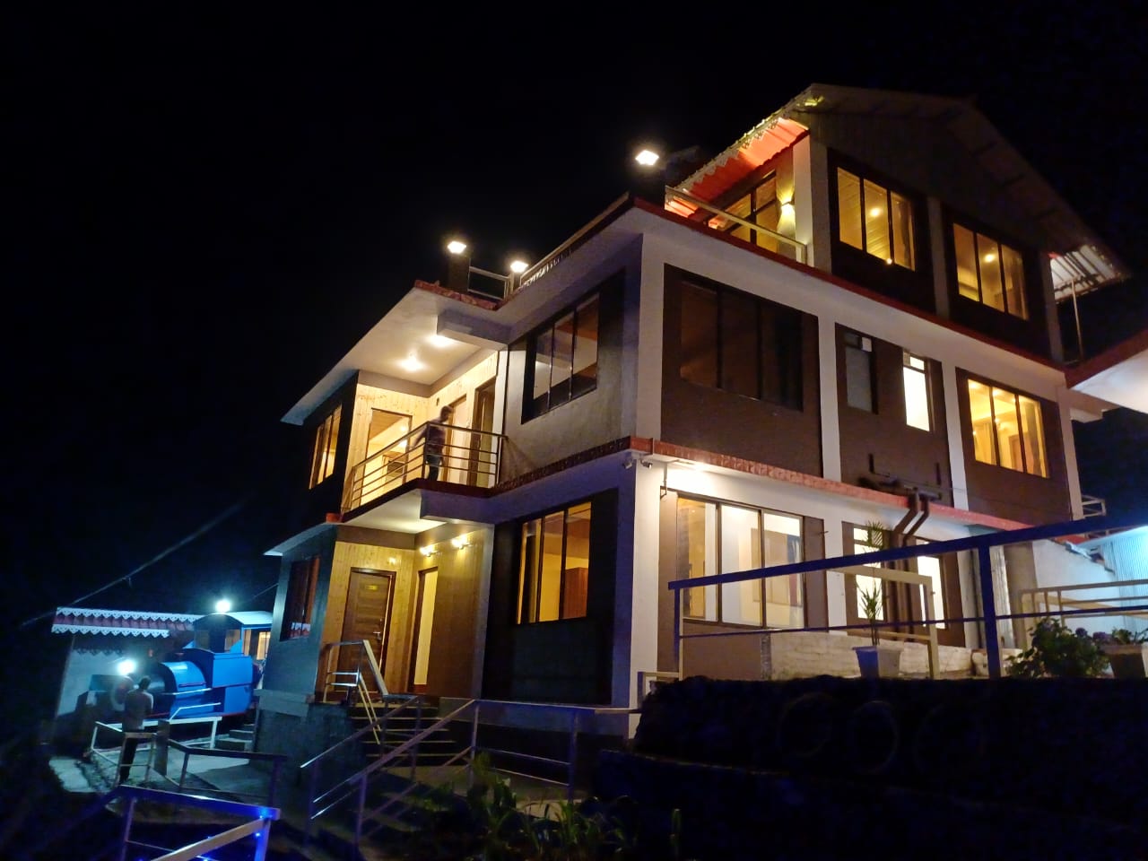 Property building at night